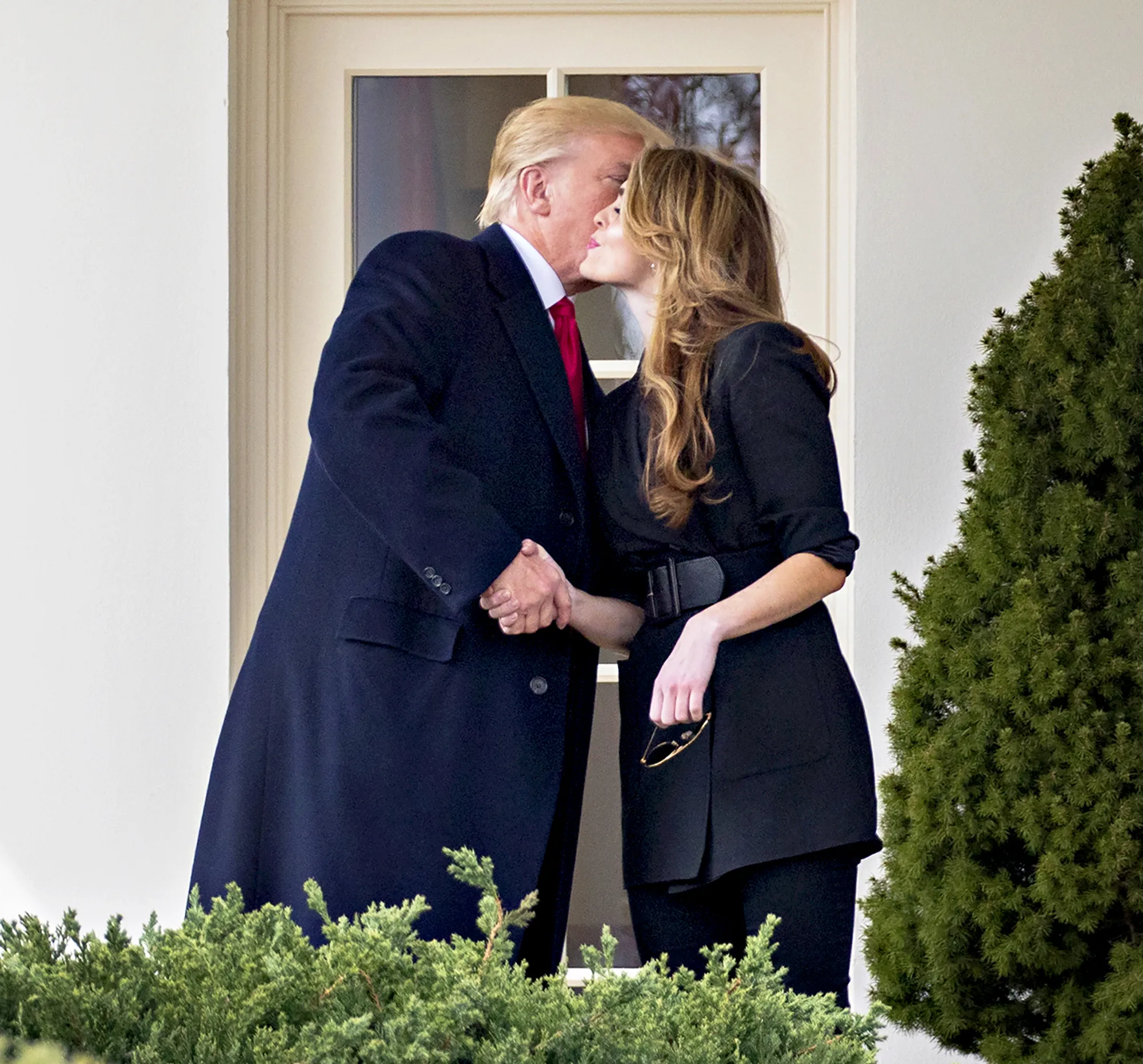 Donald Trump and Hope Hicks outside the Oval Office of the White House in Washington, D.C. on March 29, 2018.