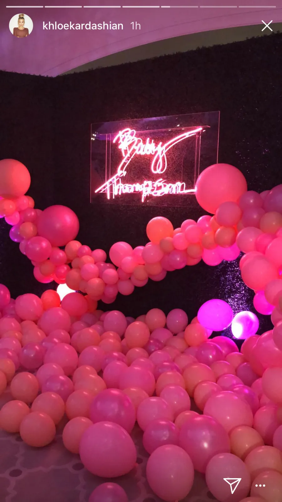 Baby Thompson sign at Khloe kardashian baby shower