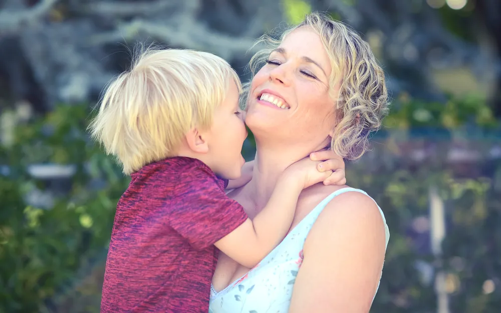 Celeste Erlach and son