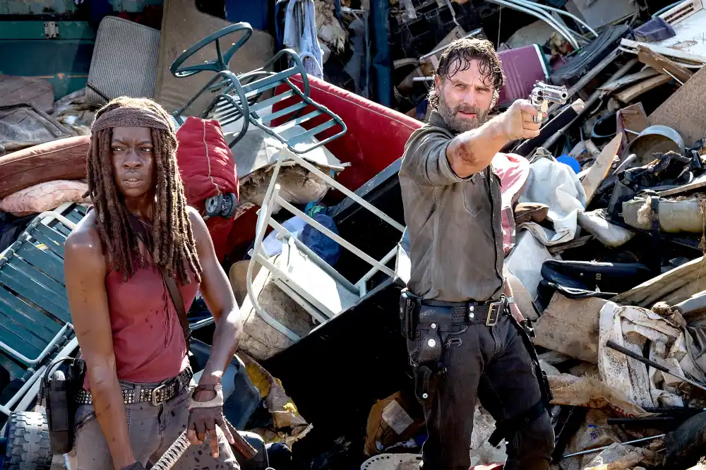 Danai-Gurira-as-Michonne,-Andrew-Lincoln-as-Rick-Grimes