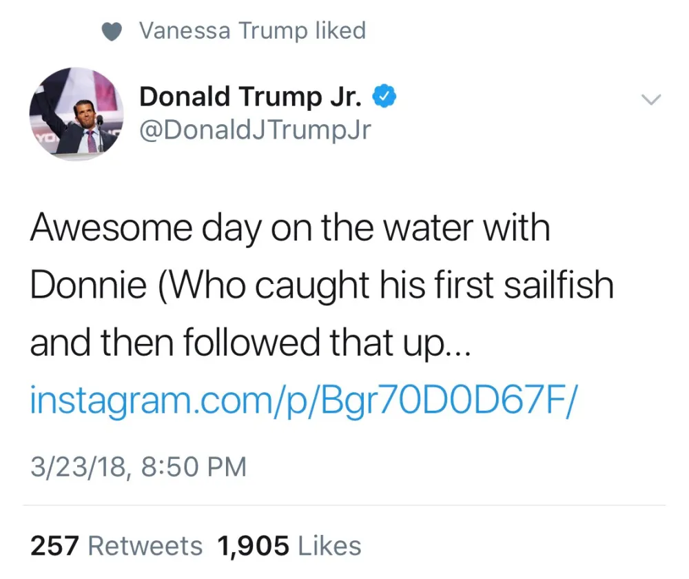 Donald Trump Jr., Tweet, Vanessa Trump