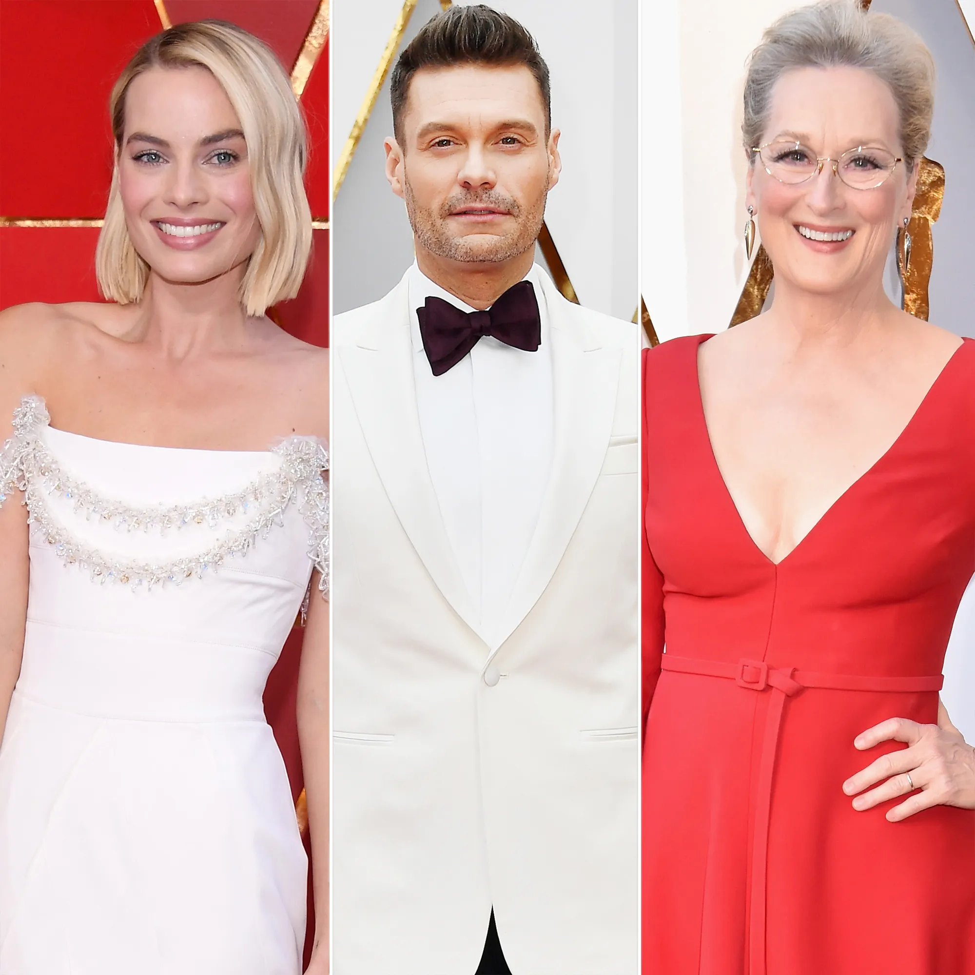 Oscars 2018 Margot Robbie, Ryan Seacrest and Meryl Streep