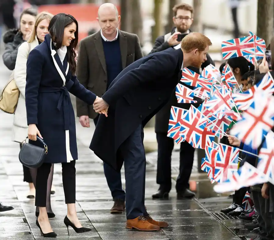 Prince Harry and Meghan Markle Hug Kids at Royal Engagement