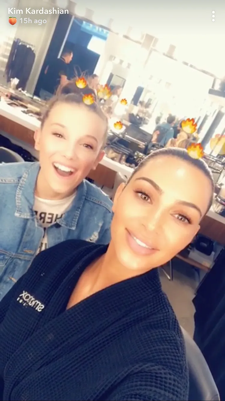 Millie Bobby Brown, Kim Kardashian, Snapchat