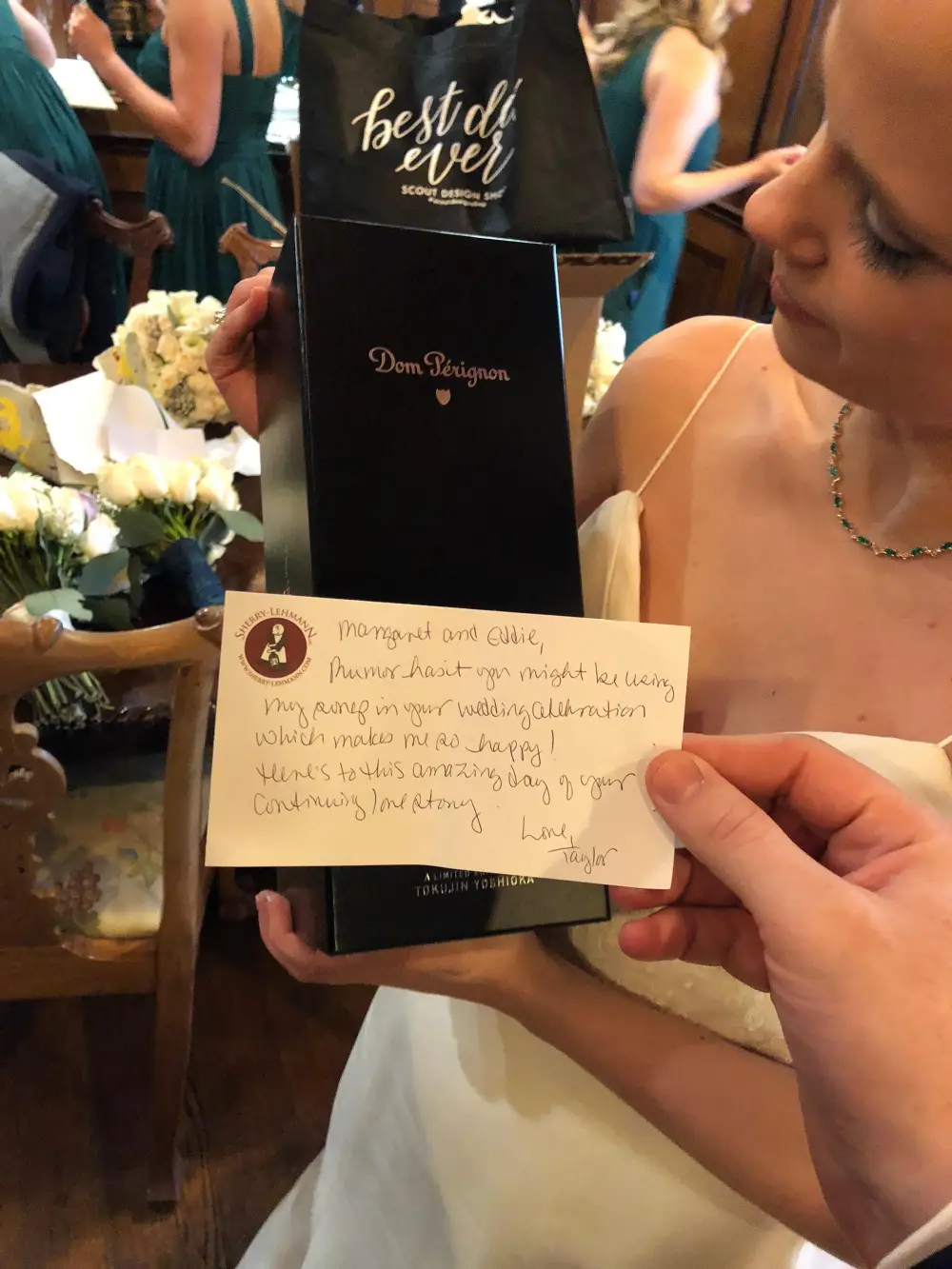 Edward and Margaret McNoble wedding taylor swift champagne