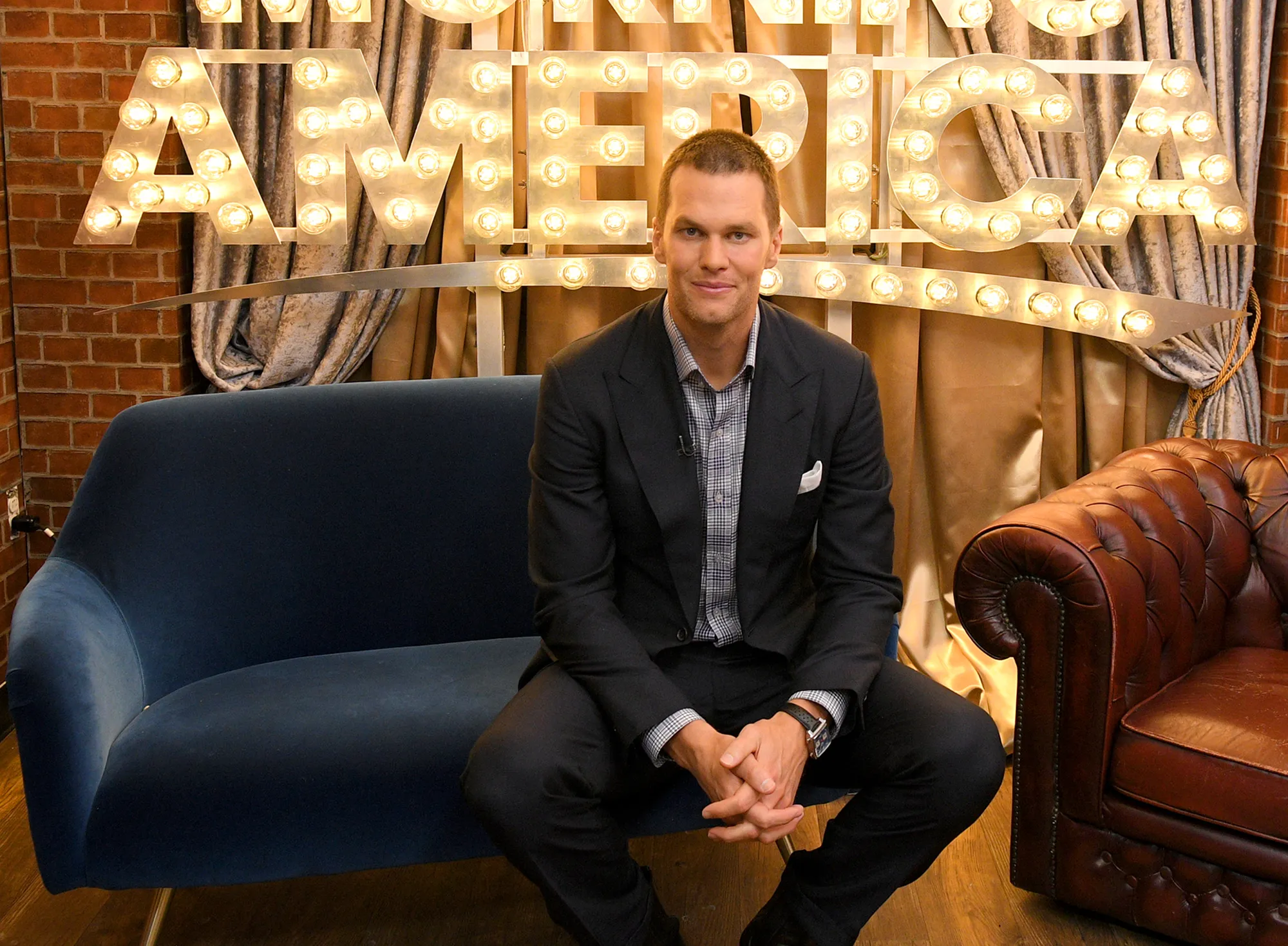 Tom Brady of the New England Patriots is a guest on "Good Morning America."