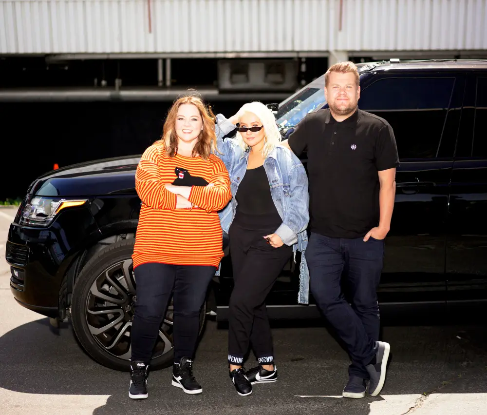 Melissa McCarthy, Christina Aguilera and James Corden on &lsquo;Carpool Karaoke&rsquo;