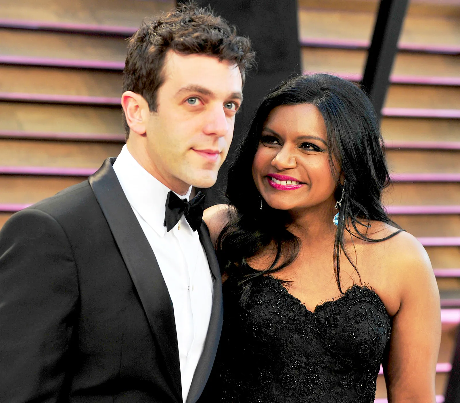 B.J. Novak and Mindy Kaling attend the 2014 Vanity Fair Oscar Party hosted by Graydon Carter in West Hollywood, California.