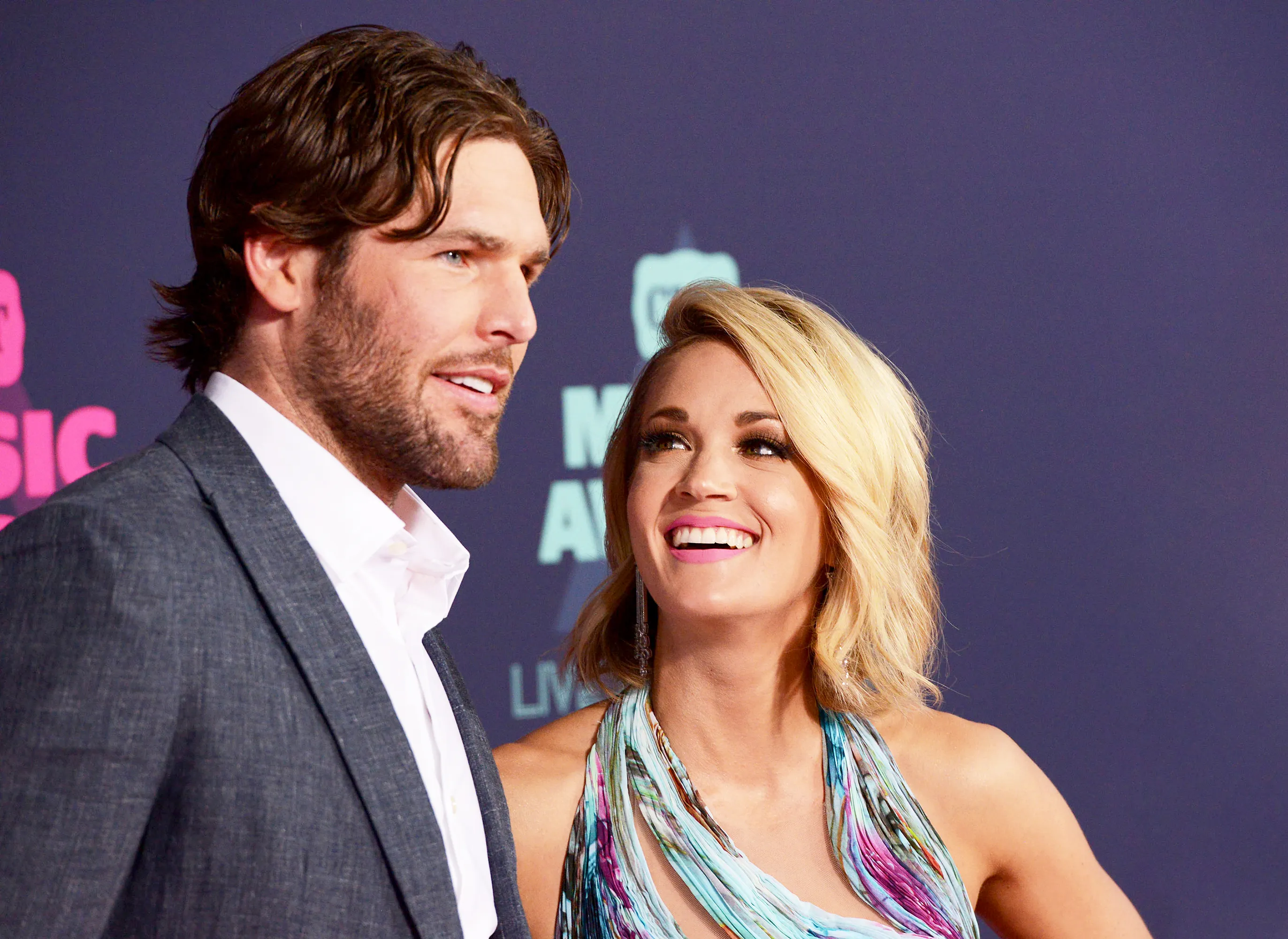 Carrie Underwood and Mike Fisher attend the 2016 CMT Music awards at the Bridgestone Arena in Nashville, Tennessee.
