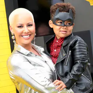 Amber Rose and son Sebastian attend the 2017 Premiere of Warner Bros. Pictures' "The LEGO Batman Movie" at the Regency Village Theatre in Westwood, California.