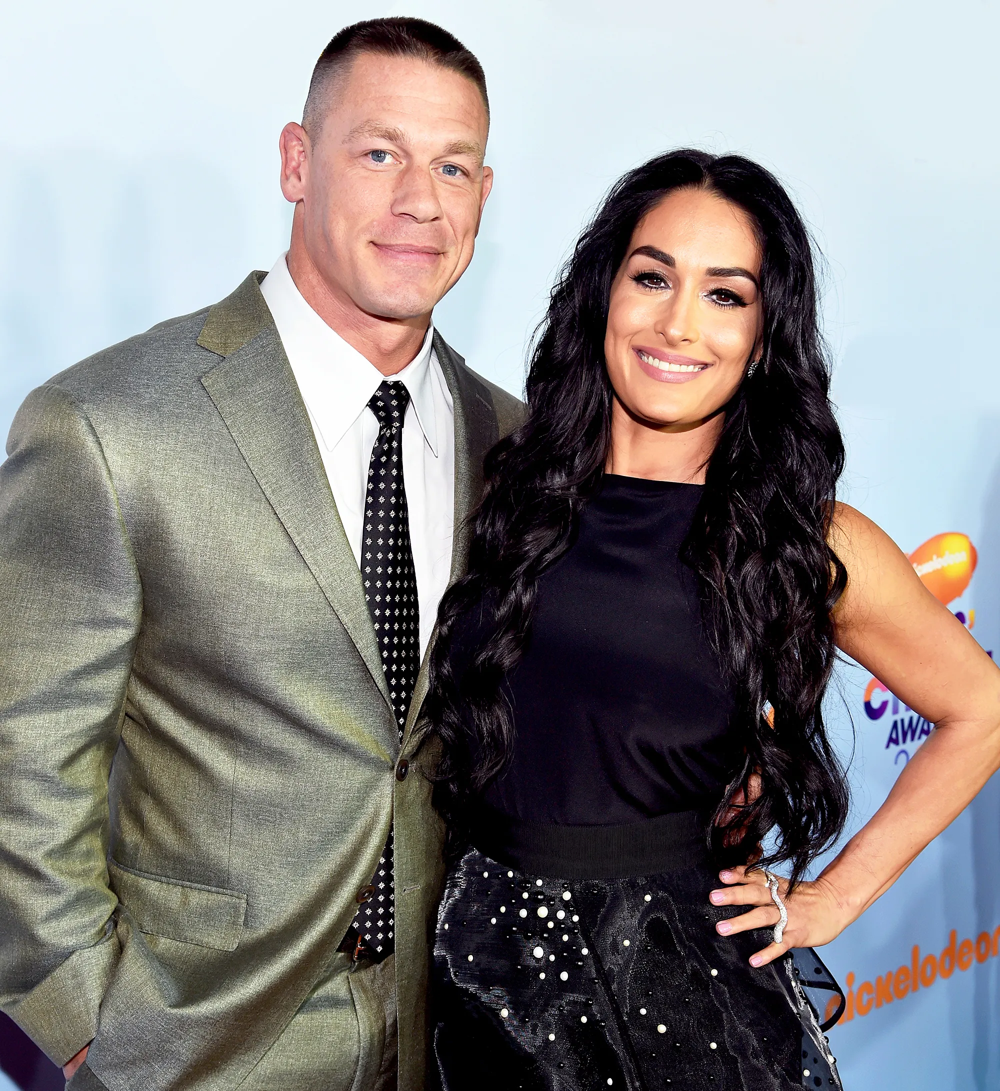 John Cena and Nikki Bella at Nickelodeon's 2017 Kids' Choice Awards at USC Galen Center in Los Angeles, California.