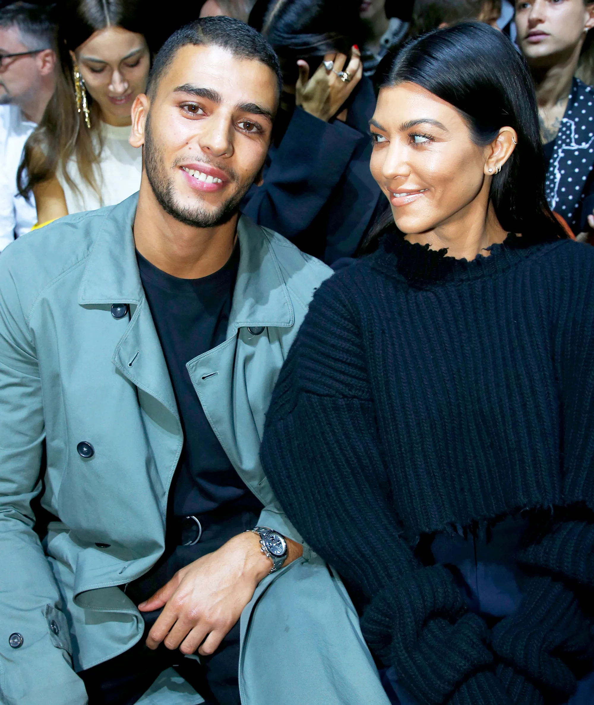 Kourtney Kardashian and Younes Bendjima attend the Haider Ackermann show during Paris Fashion Week Womenswear Spring/Summer 2018 in Paris, France.