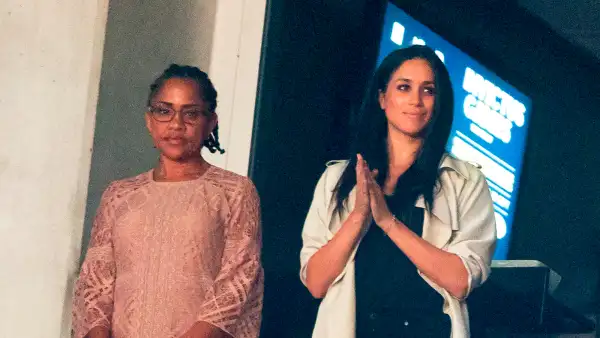 Meghan Markle and her mother Doria Radlan watch the closing ceremonies for the Invictus Games in Toronto, Ontario on September 30, 2017.