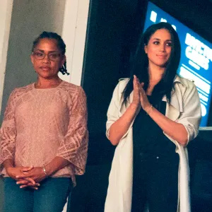 Meghan Markle and her mother Doria Radlan watch the closing ceremonies for the Invictus Games in Toronto, Ontario on September 30, 2017.