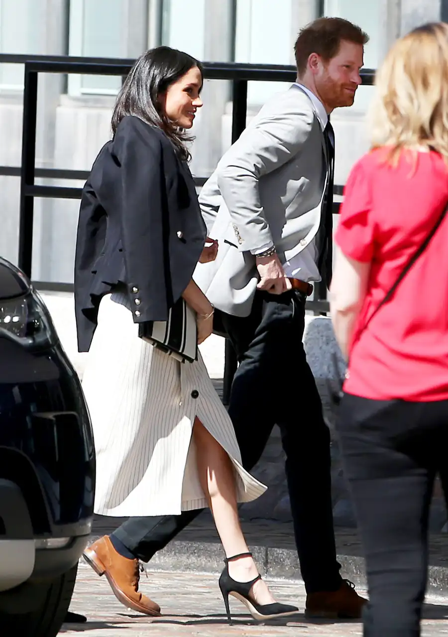 Prince Harry and Meghan Markle arrive to attend a reception with delegates from the Commonwealth Youth Forum in central London on April 18, 2017.