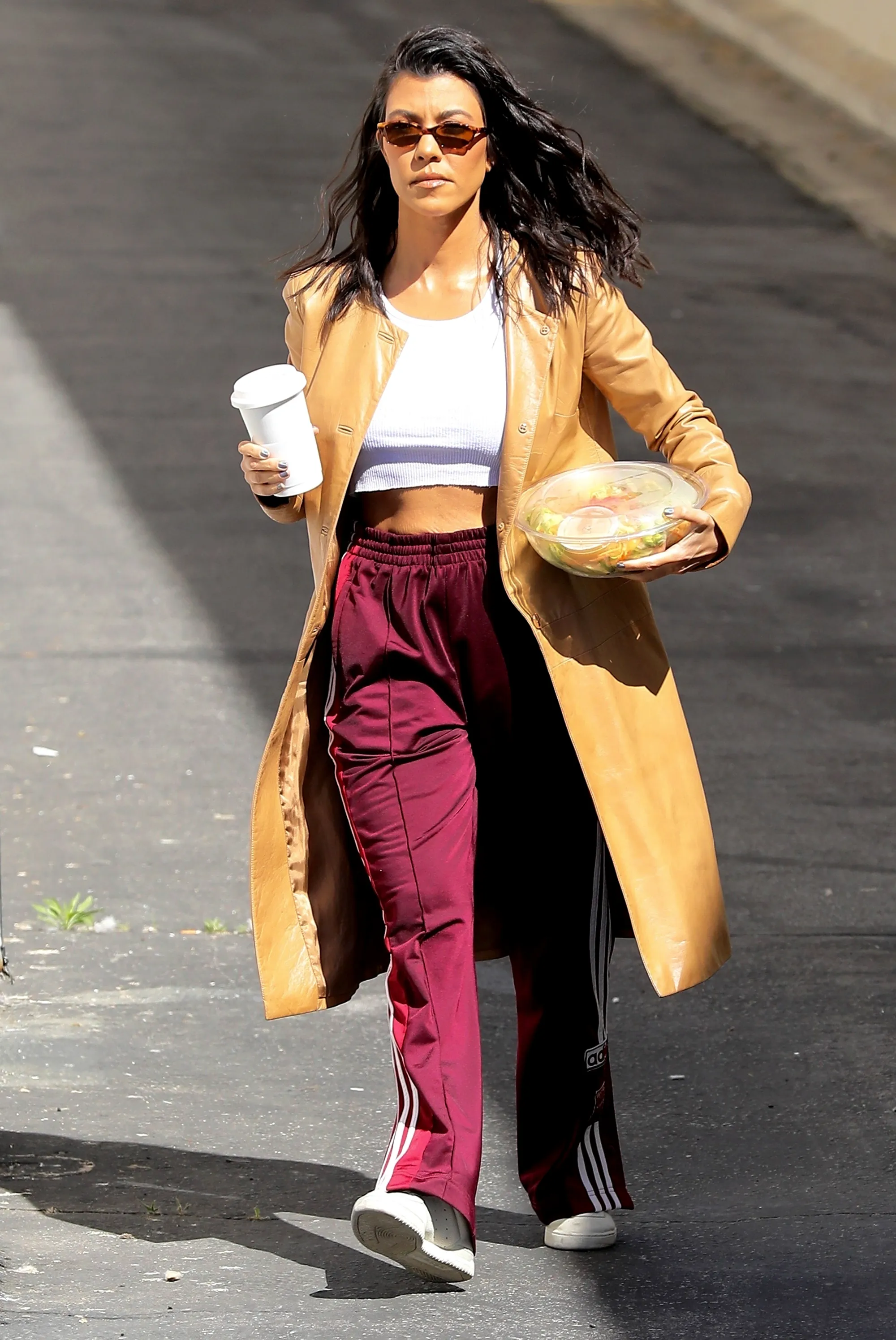 Kourtney Kardashian steps out on April 10, 2018 in Los Angeles, California.