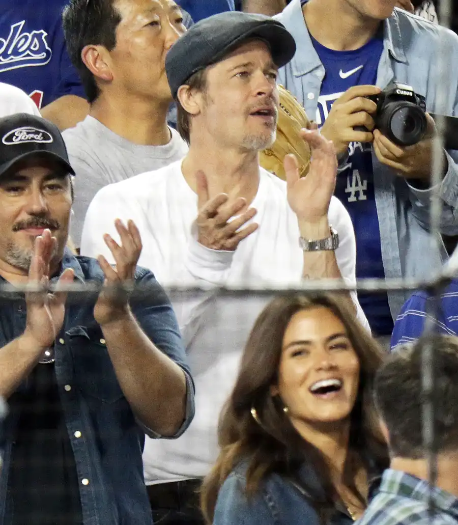 Brad Pitt Los Angeles Dodgers Game