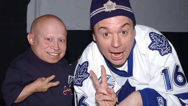 Verne Troyer and Mike Myers