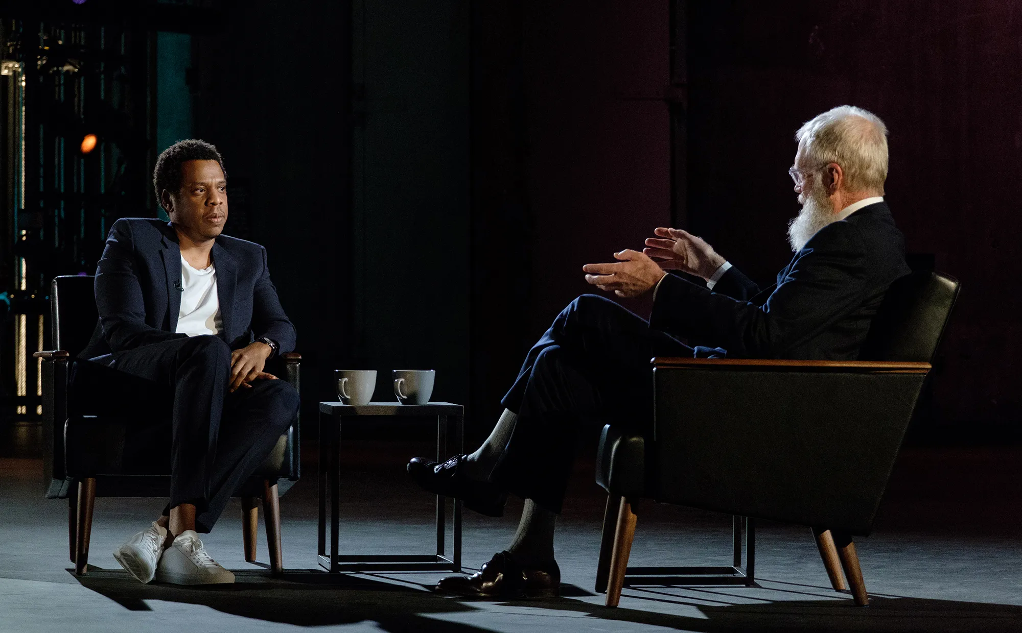 Jay-Z with David Letterman.