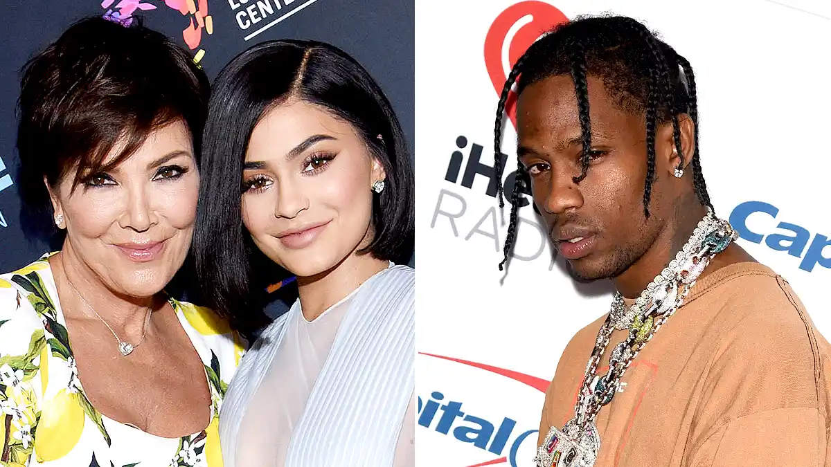 Kris Jenner, Kylie Jenner, and Travis Scott
