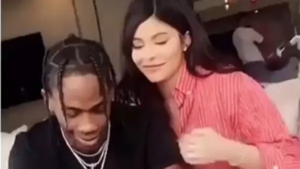 Kylie Jenner and Travis Scott with daughter Stormi