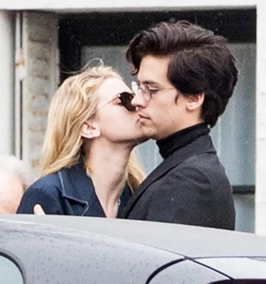 Lili-Reinhart-and-Cole-Sprouse-Share-a-Kiss-in-Paris