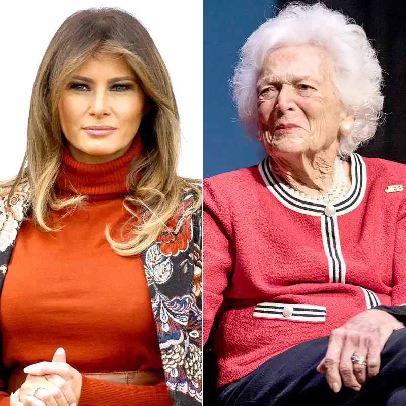 Melania Trump and Barbara Bush funeral