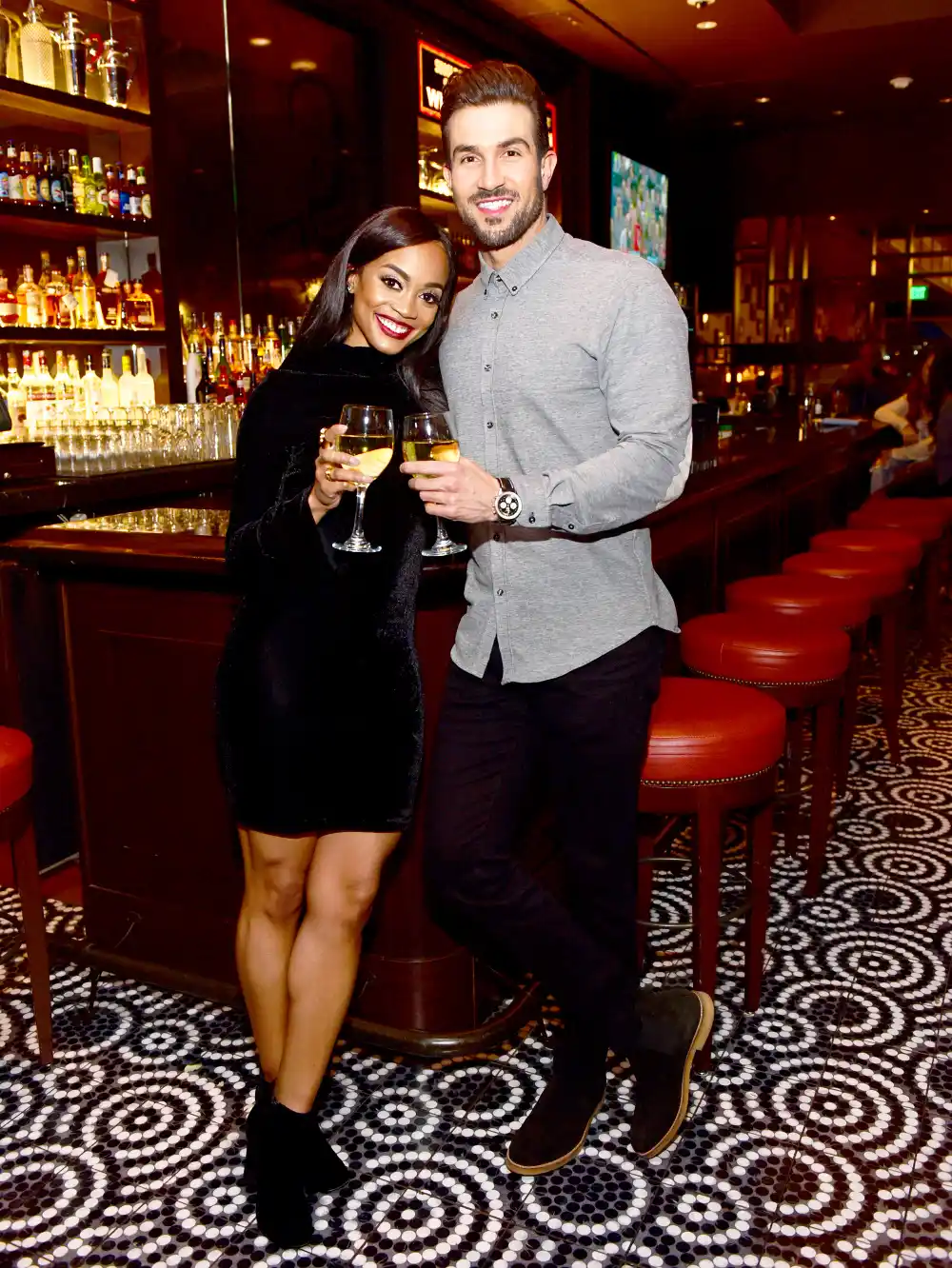 Rachel Lindsay celebrates birthday with Bryan Abasolo at SugarHouse Casino on April 21, 2018 in Philadelphia, Pennsylvania.