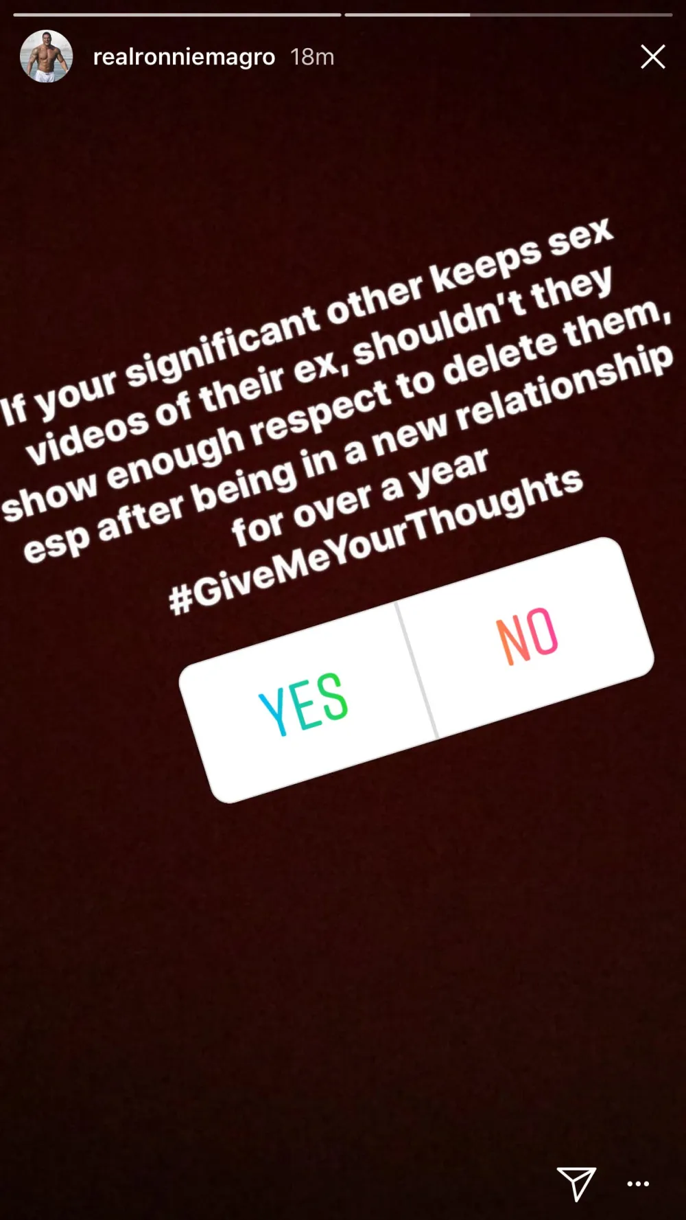 Ronni Magro IG story