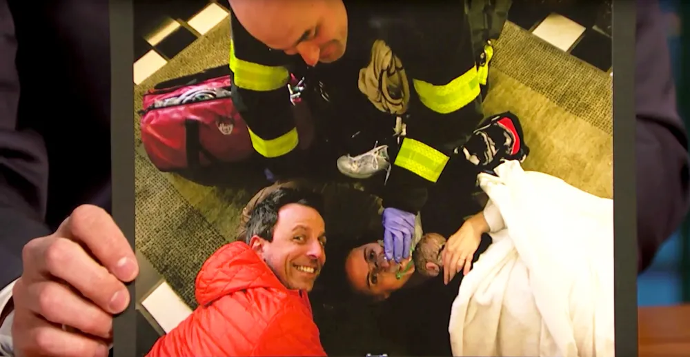 Seth Meyers and Alexi Ashe