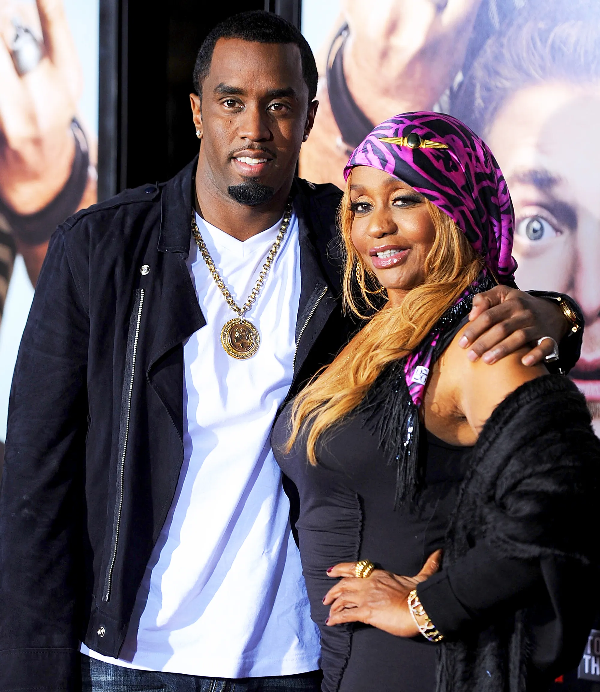 Sean 'Diddy' Combs and his mother Janice arrives at the 2010 premiere of "Get Him To The Greek" at the Greek Theatre in Los Angeles, California.