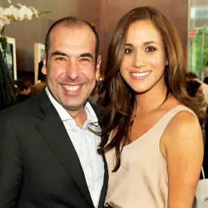 Rick Hoffman and Meghan Markle attend USA Network Upfront 2012 after party at Alice Tully Hall at Lincoln Center in New York City.