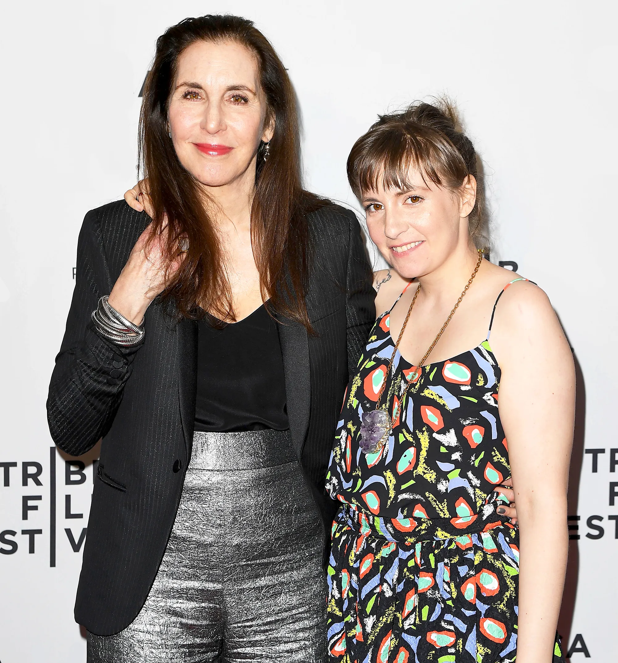 Lena Dunham and her mom Laurie Simmons attend the 'My Art' premiere during 2017 Tribeca Film Festival at Cinepolis Chelsea in New York City.