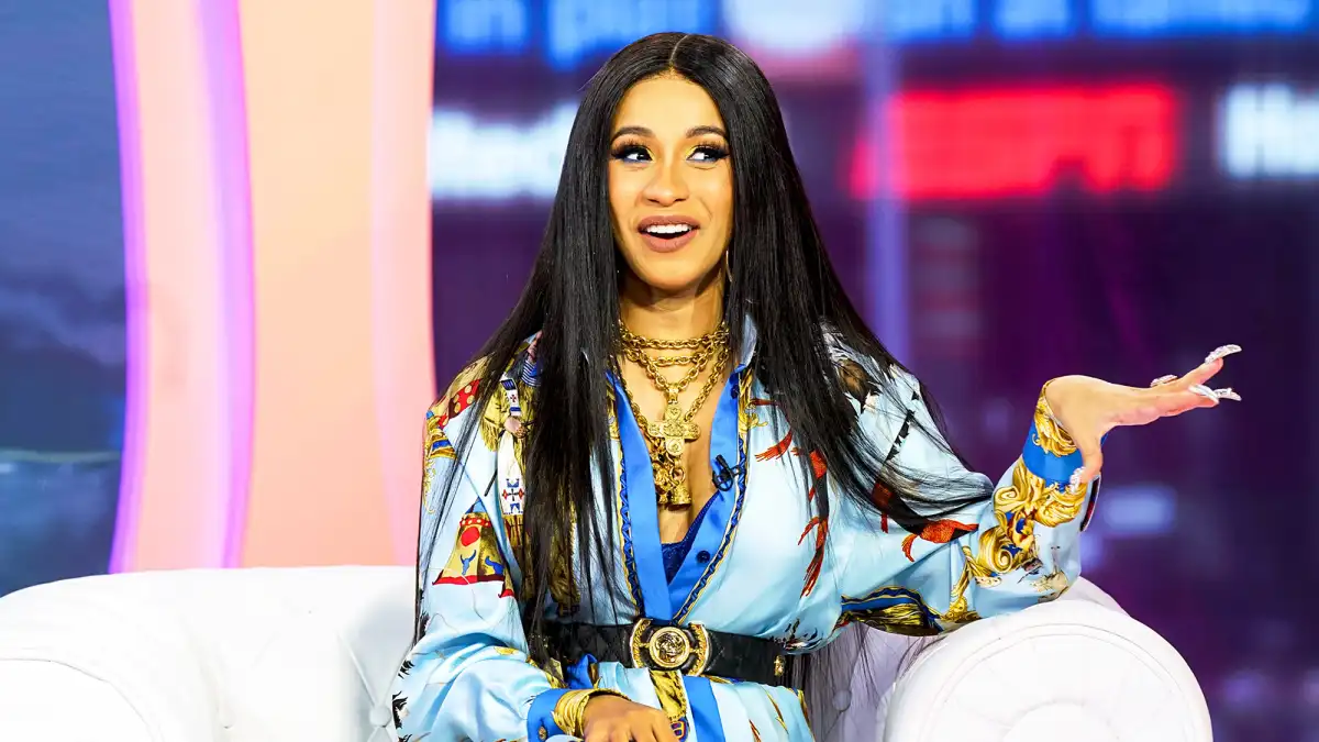 Cardi B visits MTV TRL at MTV Studios on April 10, 2018 in New York City.