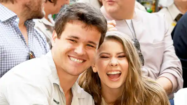 Chandler Powell and Bindi Irwin attend the ceremony for Steve Irwin with a Star on the Hollywood Walk of Fame in Hollywood, California on April 26, 2018.