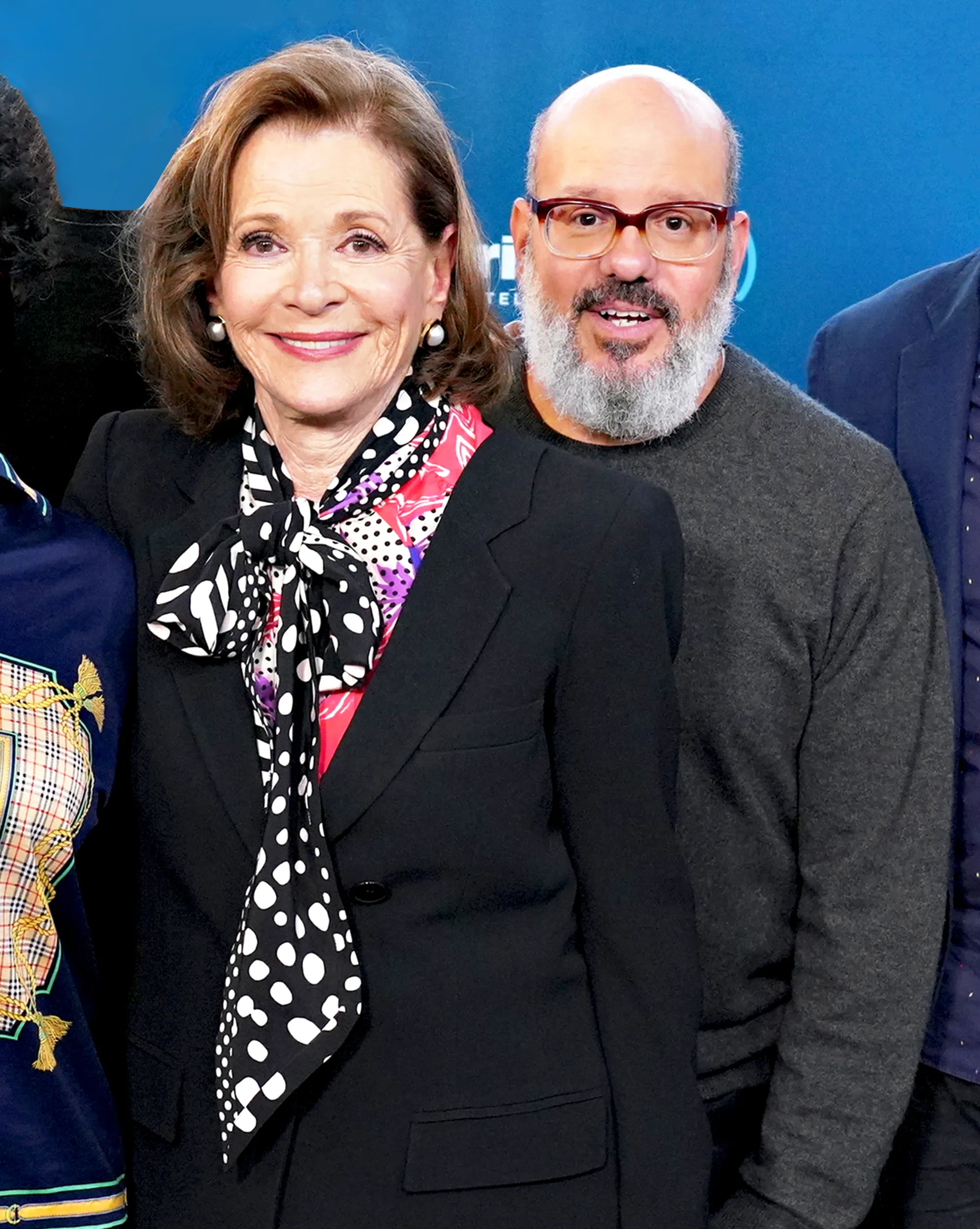 David Cross and Jessica Walter attend the 2018 SiriusXM's Town Hall with the cast of Arrested Development at SiriusXM Studio in New York City.
