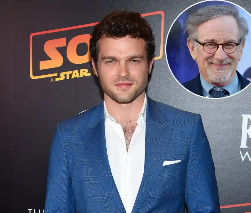 Alden Ehrenreich and Steven Spielberg