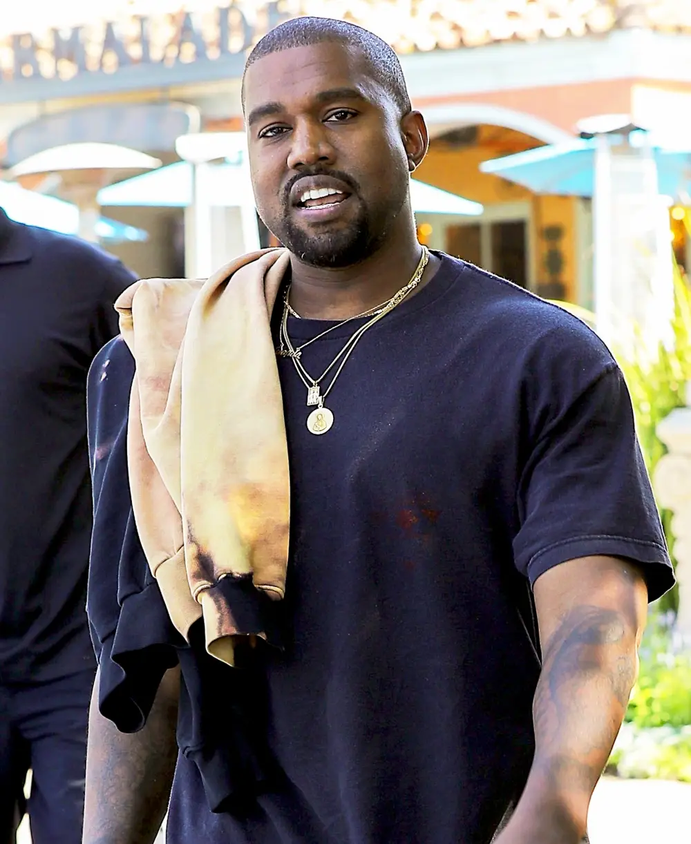 Kanye West steps out in Calabasas, California on July 18, 2017.