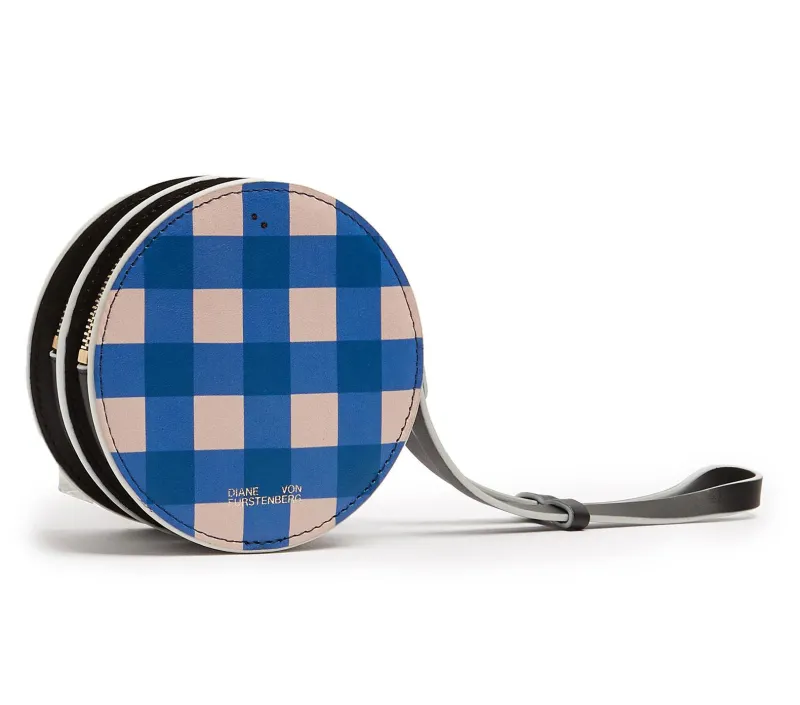 Diane Von Furstenberg blue check bag