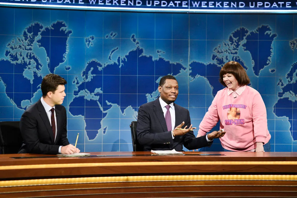 Colin Jost, Michael Che, Melissa McCarthy