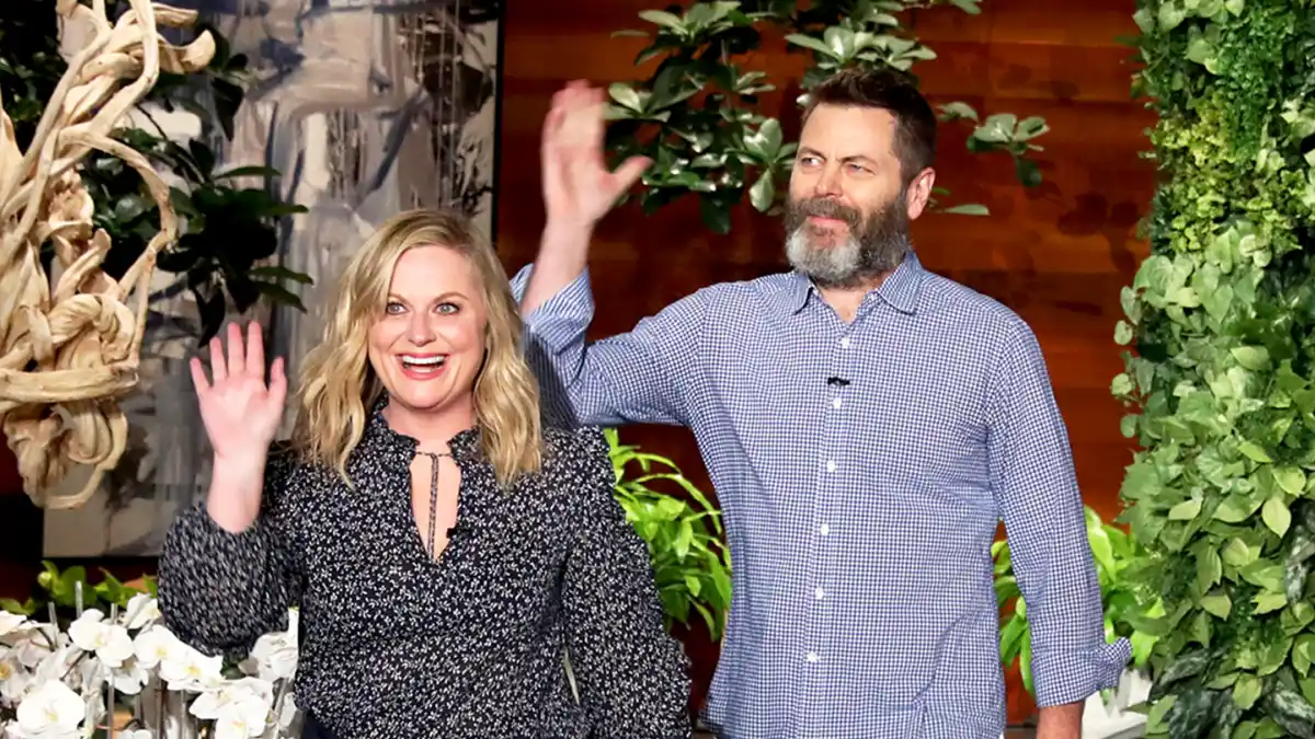 Amy Poehler and Nick Offerman on ‘The Ellen DeGeneres Show‘