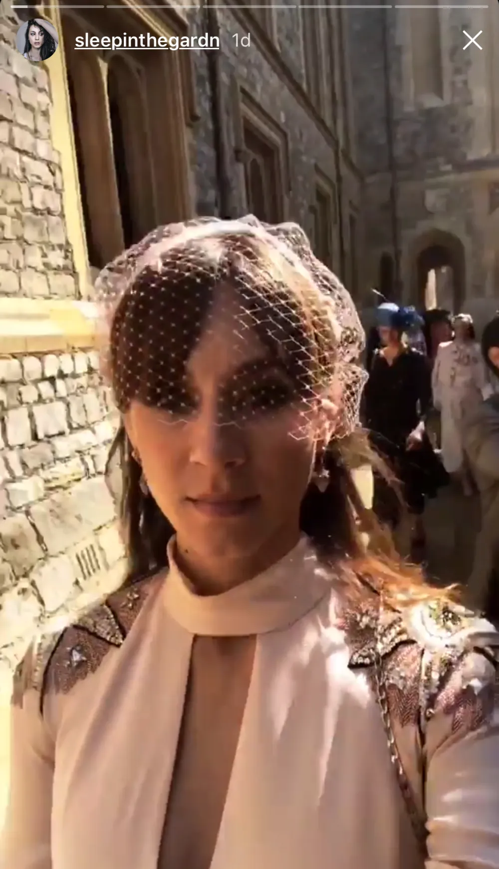 Troian Bellisario at the royal wedding.