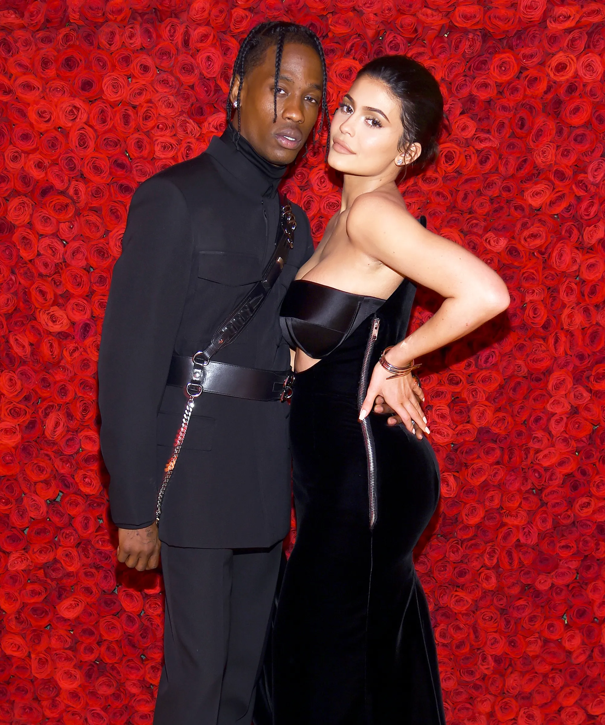 Travis Scott and Kylie Jenner attend the Heavenly Bodies: Fashion & The Catholic Imagination Costume Institute Gala at The Metropolitan Museum of Art on May 7, 2018 in New York City.