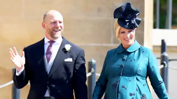 Mike and Zara Tindall attend the wedding of Prince Harry to Meghan Markle at St George's Chapel, Windsor Castle on May 19, 2018 in Windsor, England.