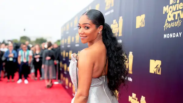 Tiffany Haddish attends the 2018 MTV Movie And TV Awards at Barker Hangar on June 16, 2018 in Santa Monica, California.