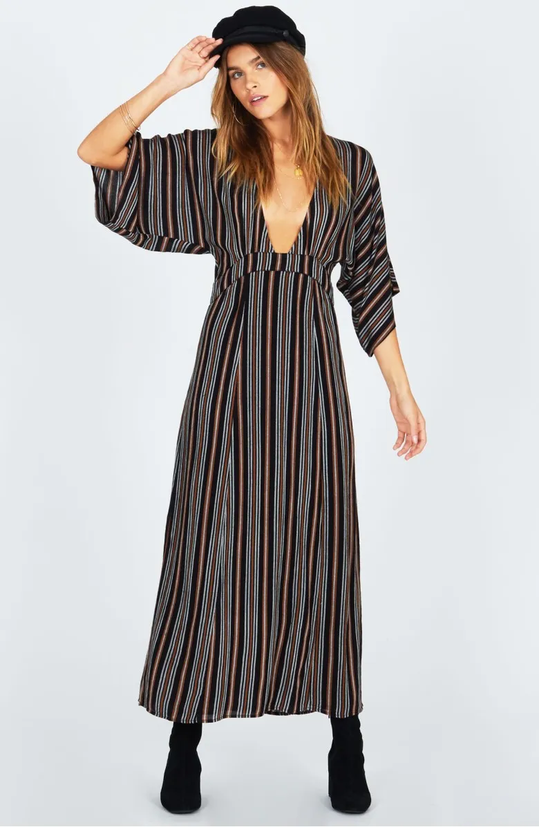 AMUSE SOCIETY Forever & Day Stripe Maxi Dress