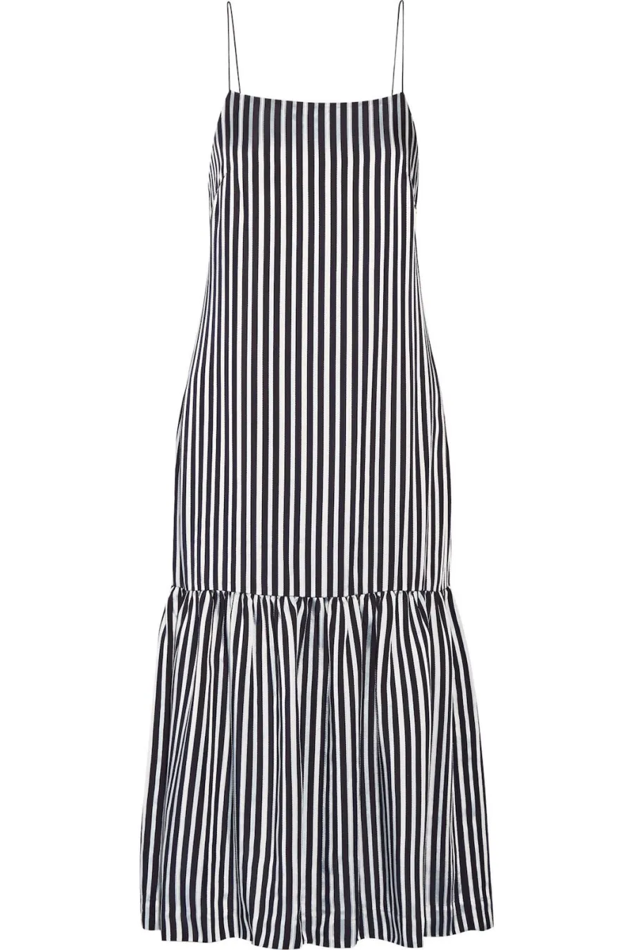 Elizabeth And James Jewel Striped Satin and Crepe Midi Dress