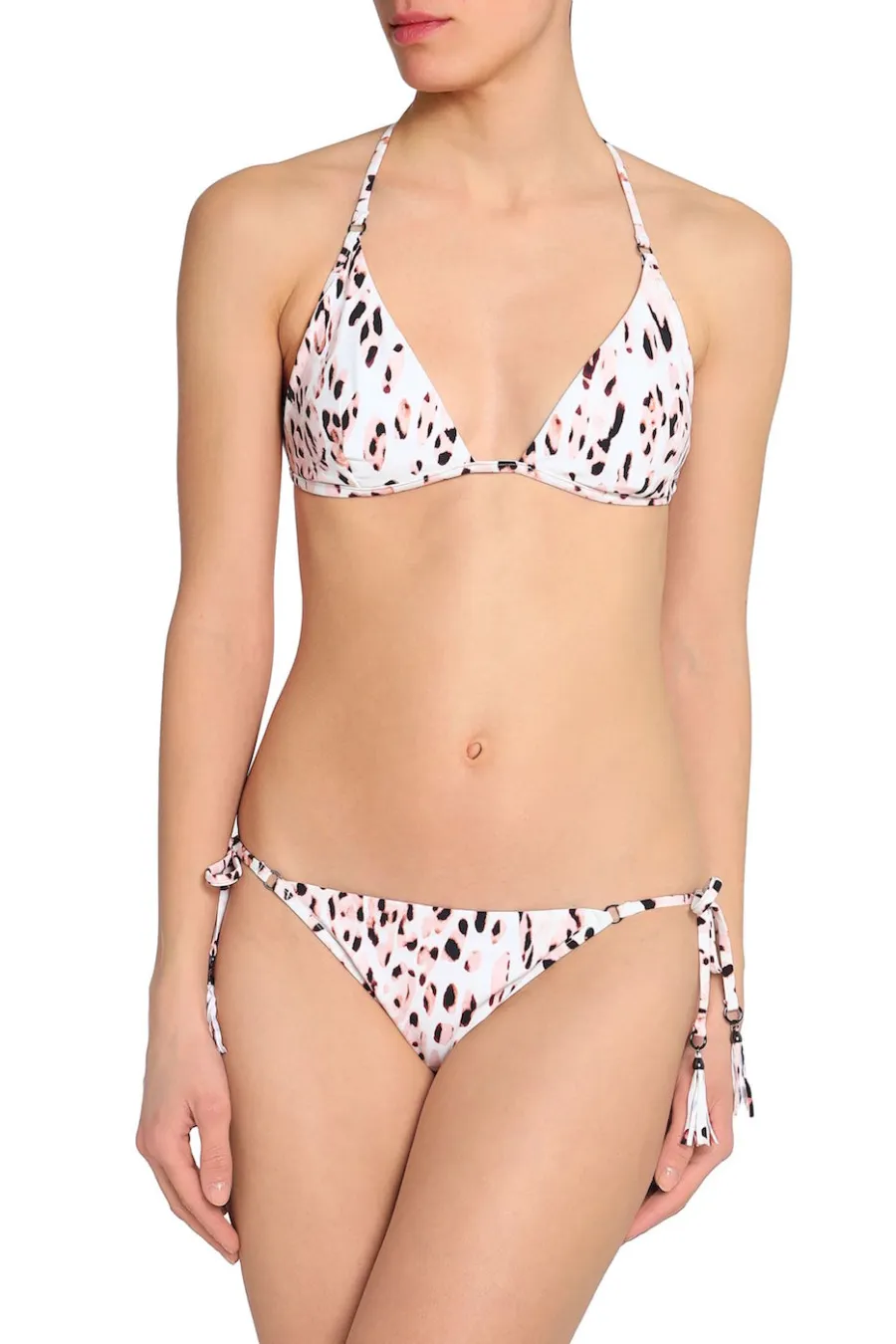 Heidi Klum Swim Fringed Leopard-print Low-rise bikini briefs & Triangle Bikini Top