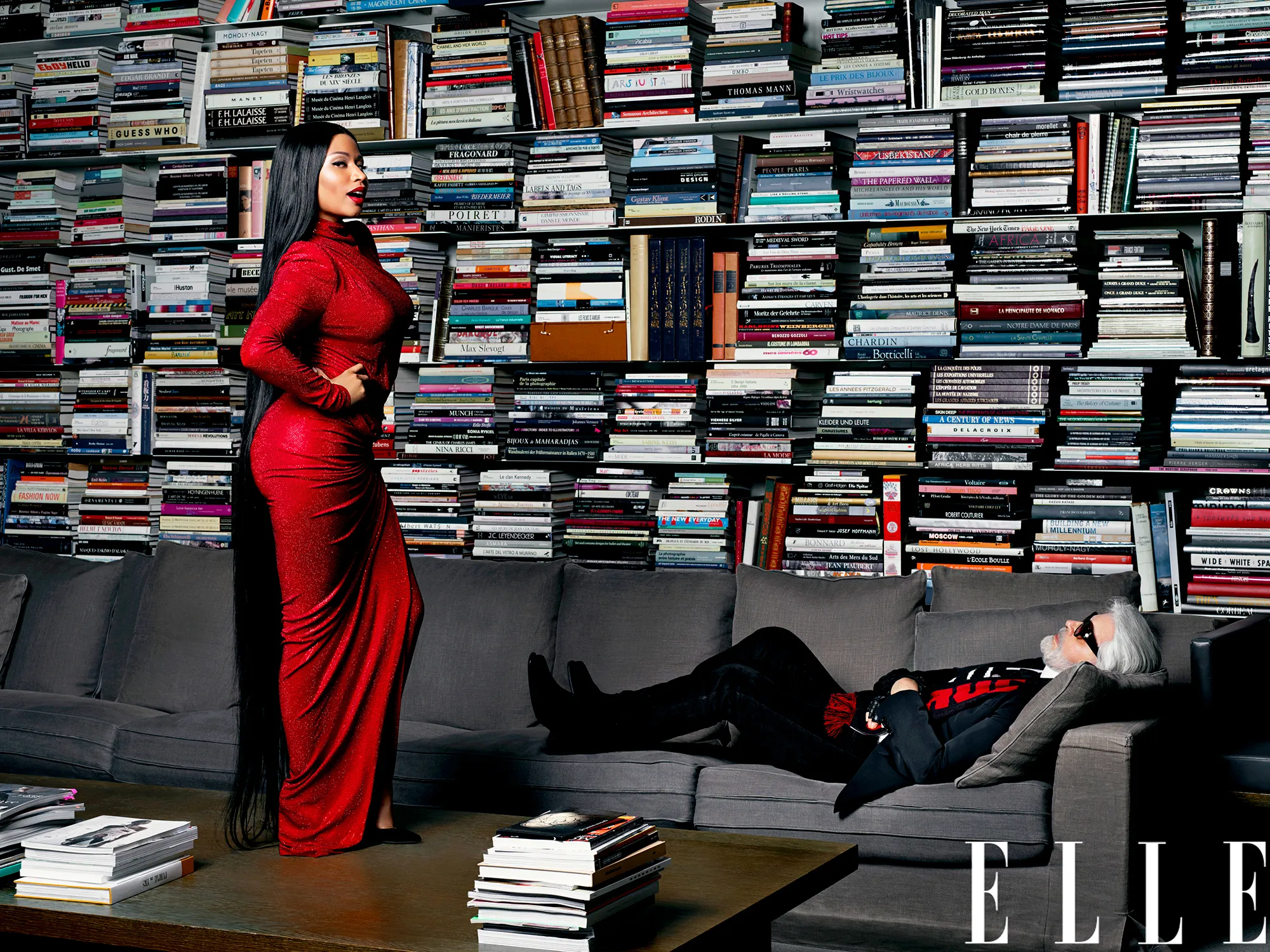 Nicki Minaj and Karl Lagerfeld in ELLE