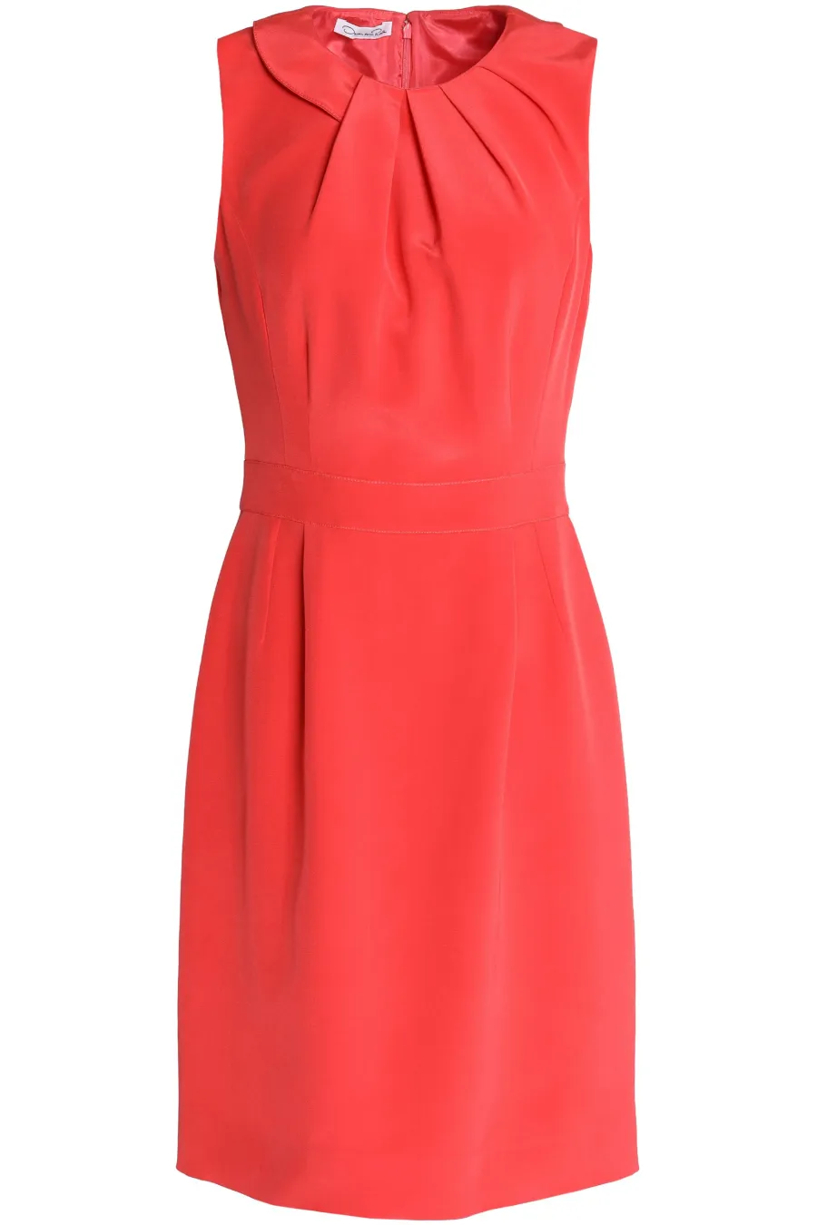 Oscar De La Renta Pleated Silk Dress